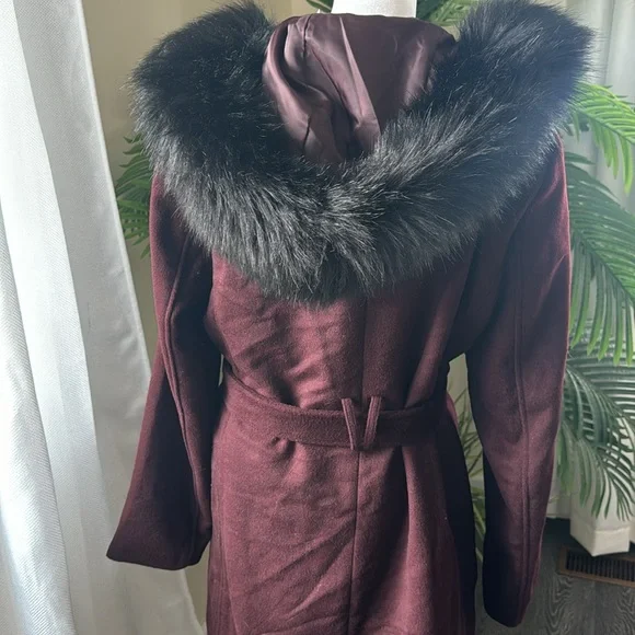 Cole Haan Signature Faux Fur Trim Wool Blend Jacket, BRAND NEW, Size 14, $375 - Picture 11 of 14